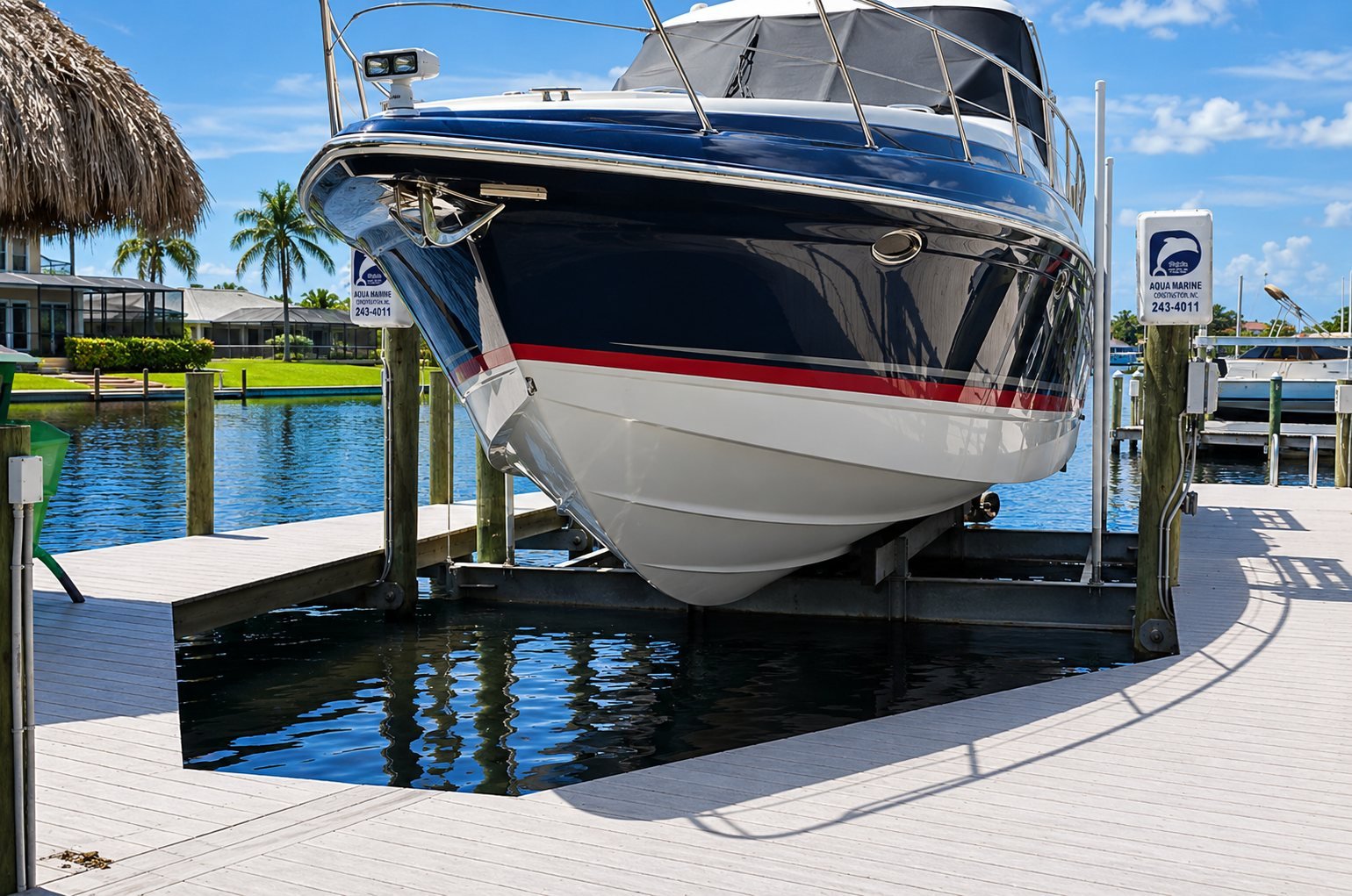 Cape Coral waterfront dock and boat lift